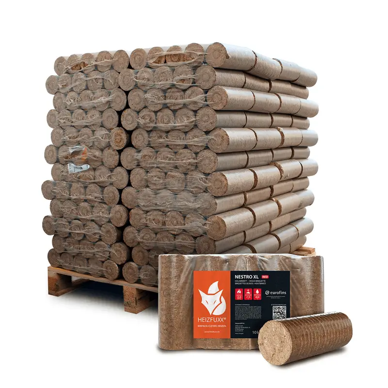 a-1.webp Heizfuxx Holzbriketts Nestro Hartholz 10 kg x 96 Gebinde – Bild 1