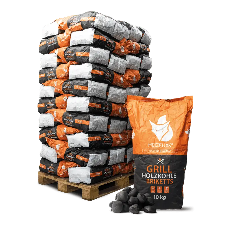 f-3.webp Heizfuxx Grillkohle Briketts 10 kg x 60 Sack – Bild 1